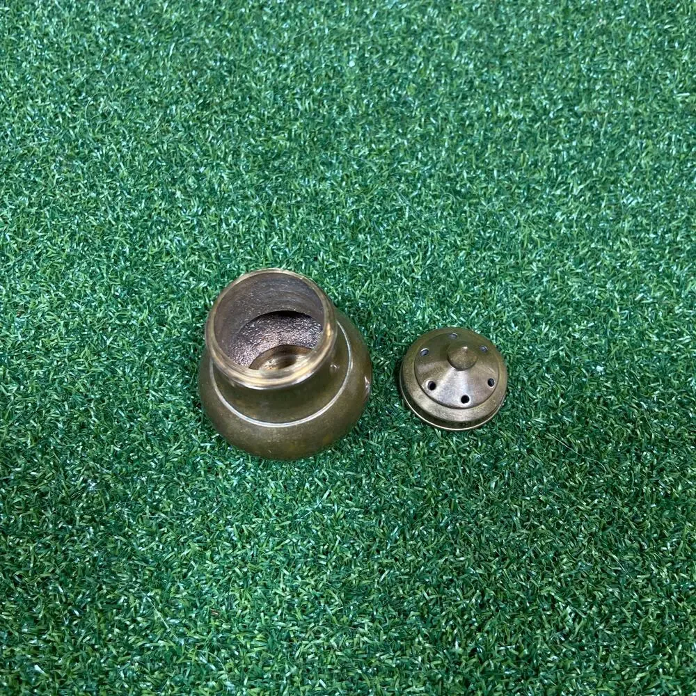 Vintage Salt Pepper Shakers Brass Urn Shape Small Screw Off Lids